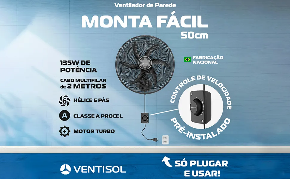 Ventilador de Parede Ventisol 50 cm